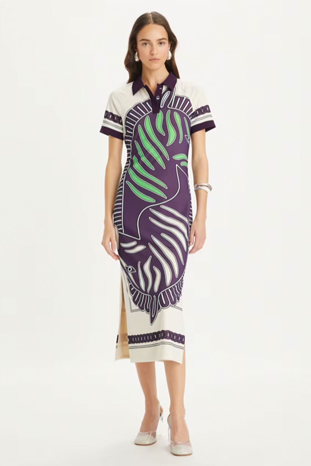 Tory Burch Printed Mesh Polo Dress Lila/Zebra LILA LILA Bild 2