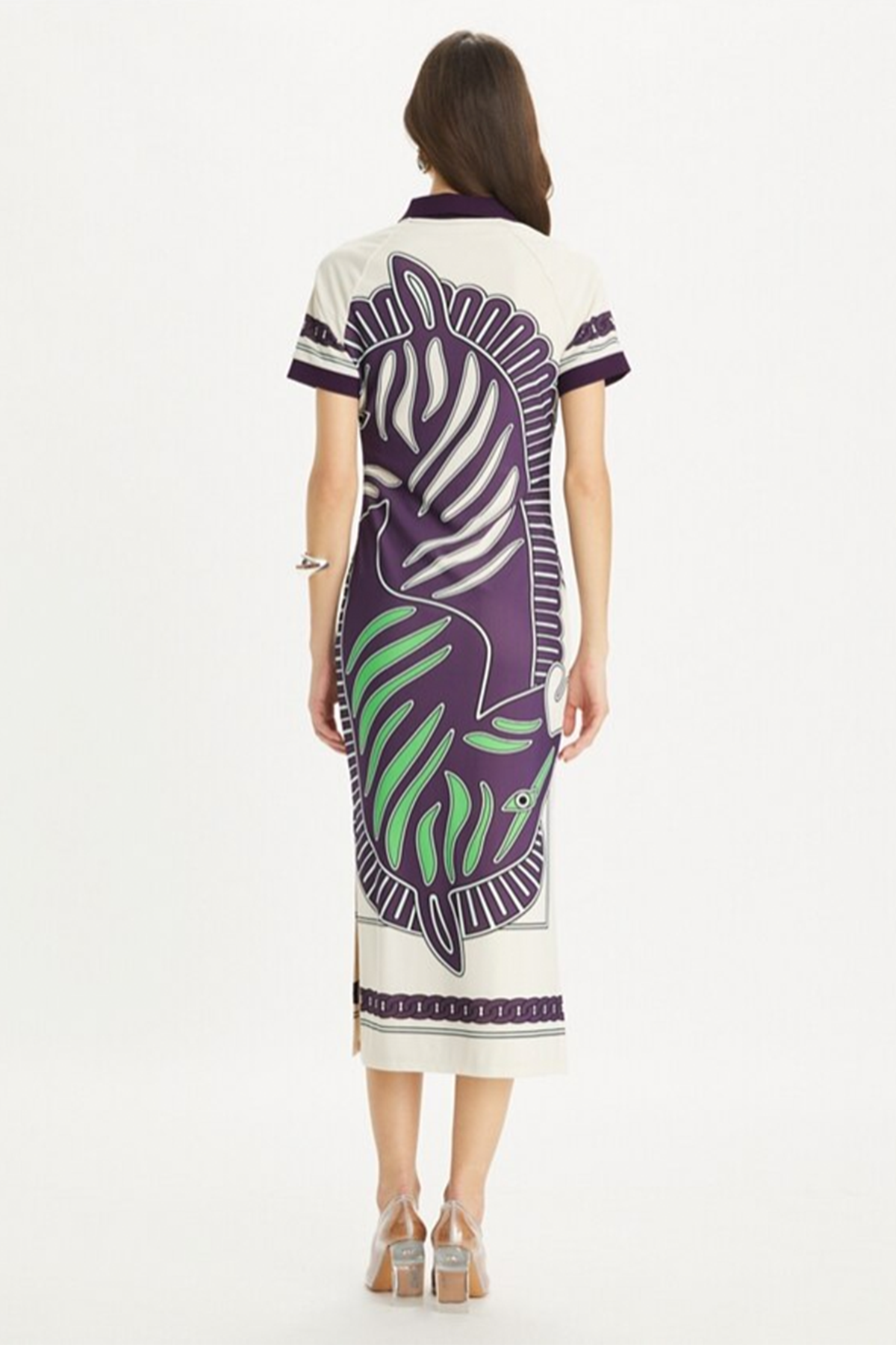 Tory Burch Printed Mesh Polo Dress Lila/Zebra LILA LILA Bild 3