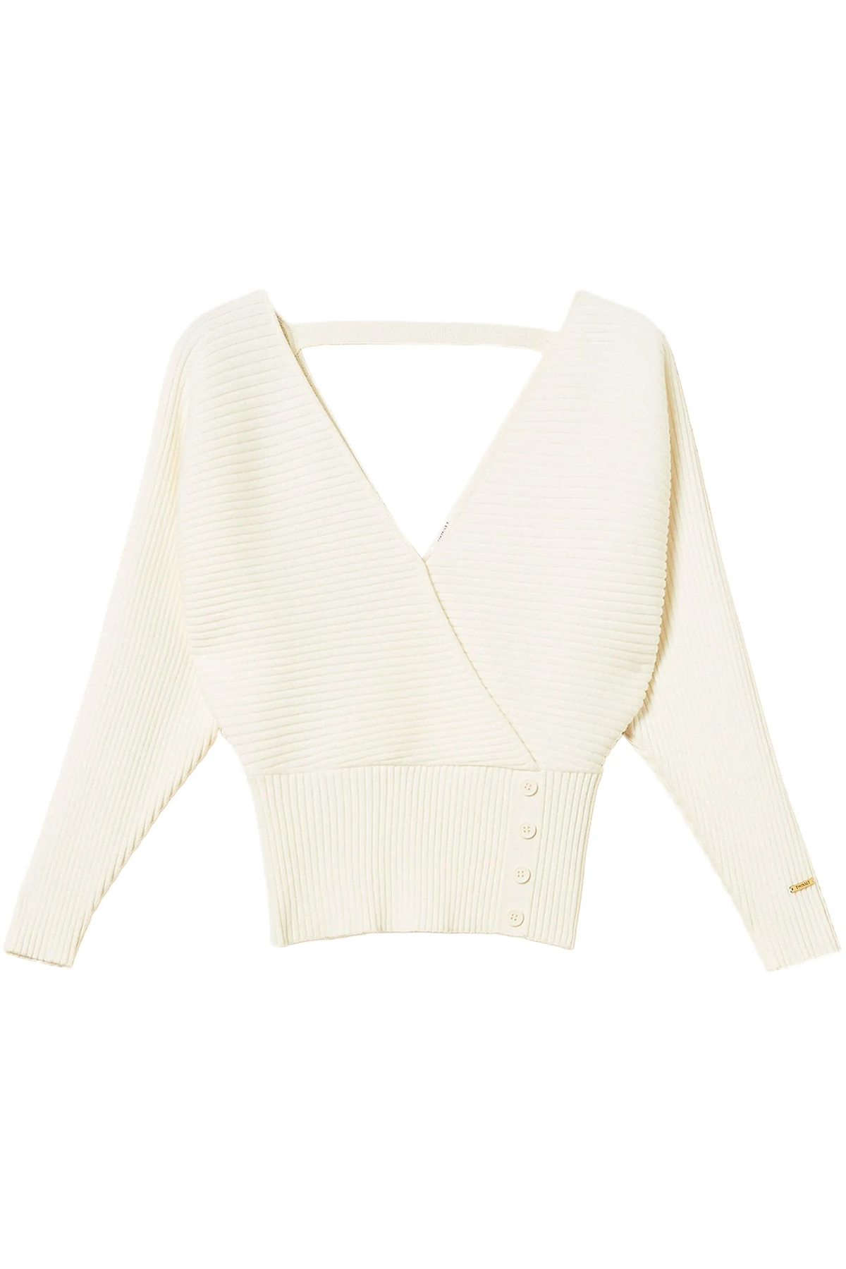 Twin Set Damen gerippter Pullover, Creme 00526 Bild 1
