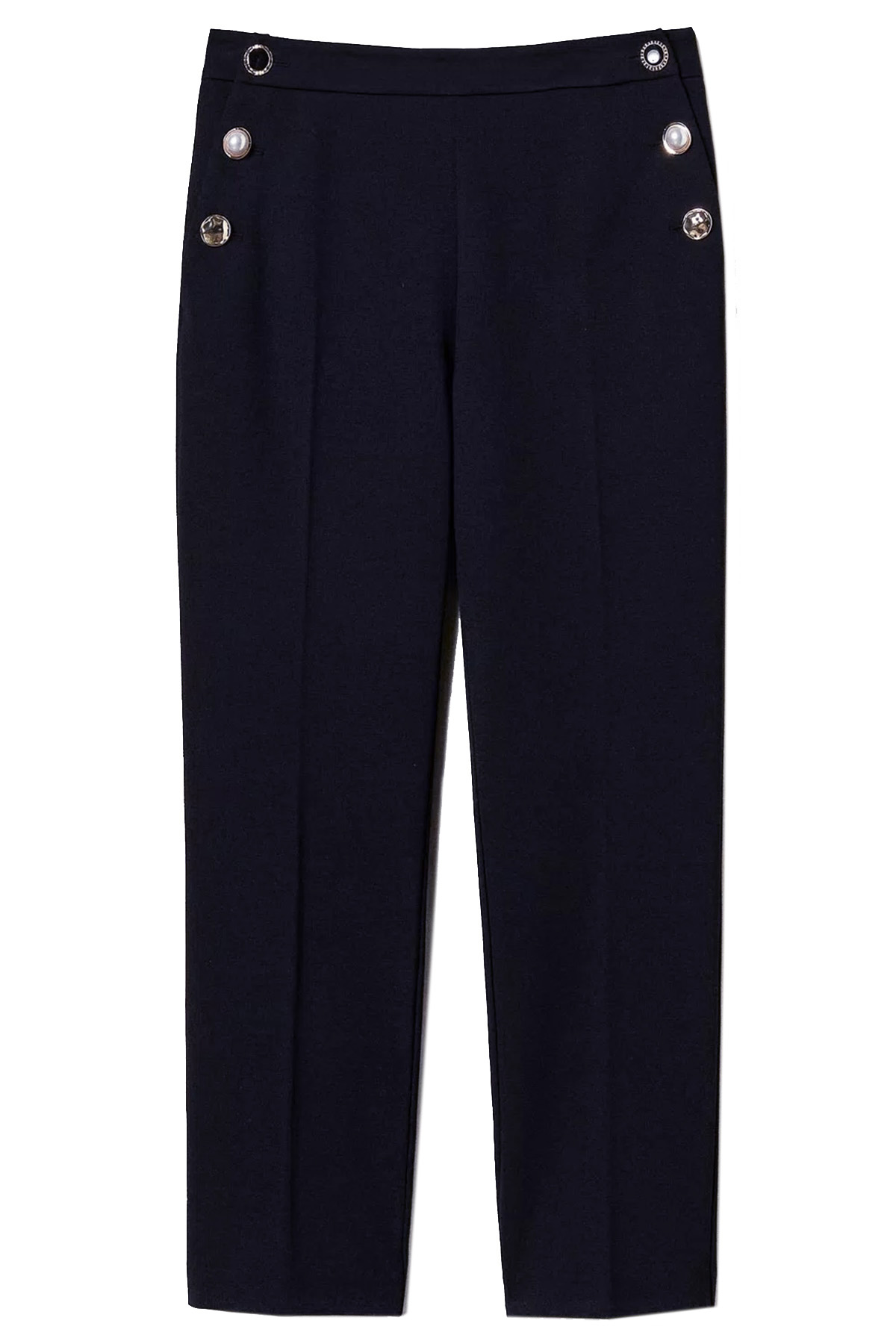 Twin Set Damen Jersey Hose mit Schmuckknöpfen, Dunkelblau MARINE-BLAU Bild 1