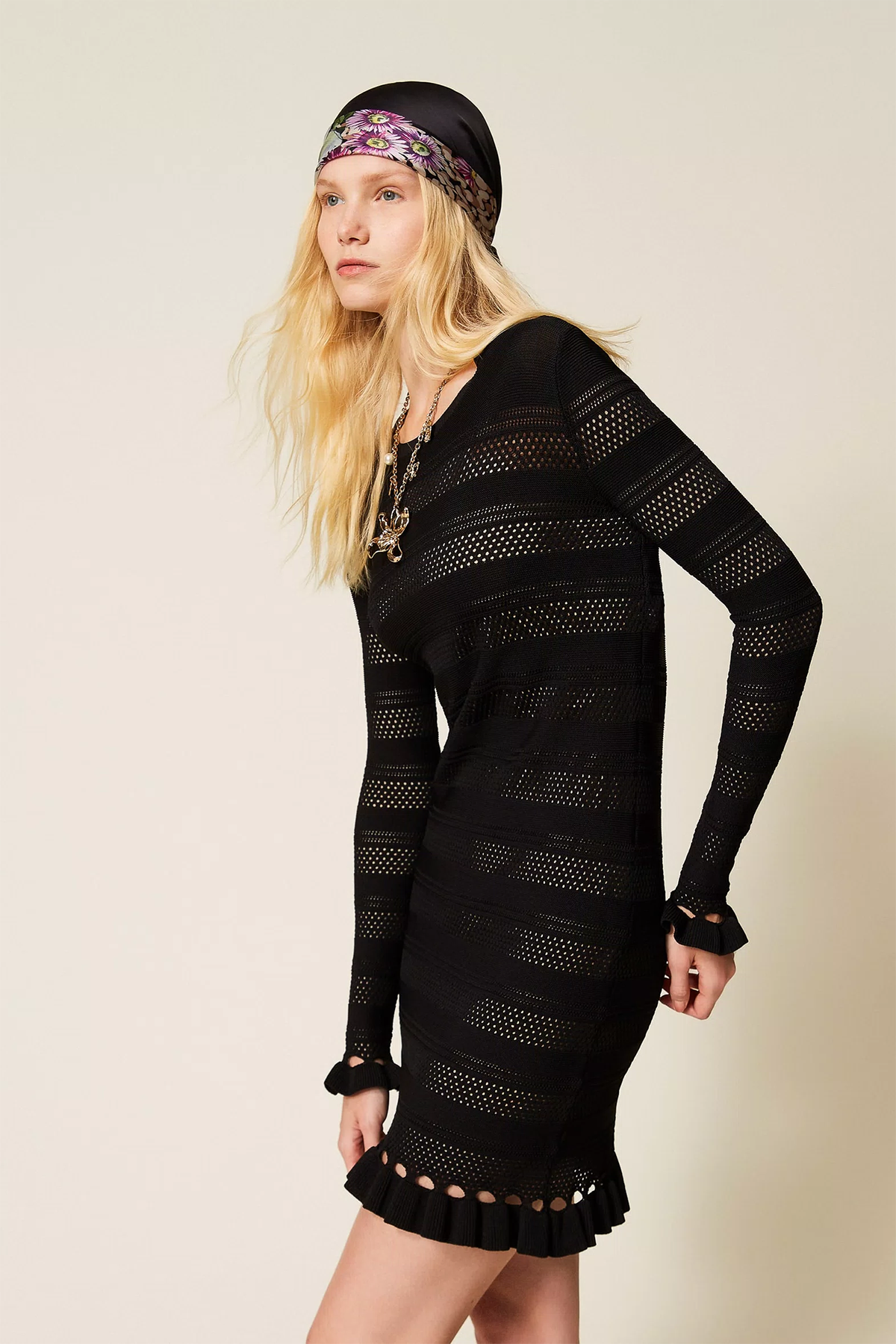 Twin Set Damen Kleid Schwarz 00006-NERO Bild 3