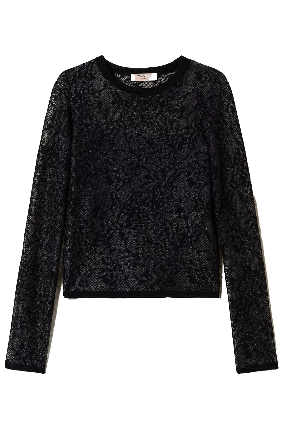Twin Set Damen Longsleeve aus Spitze Schwarz SCHWARZ Bild 1