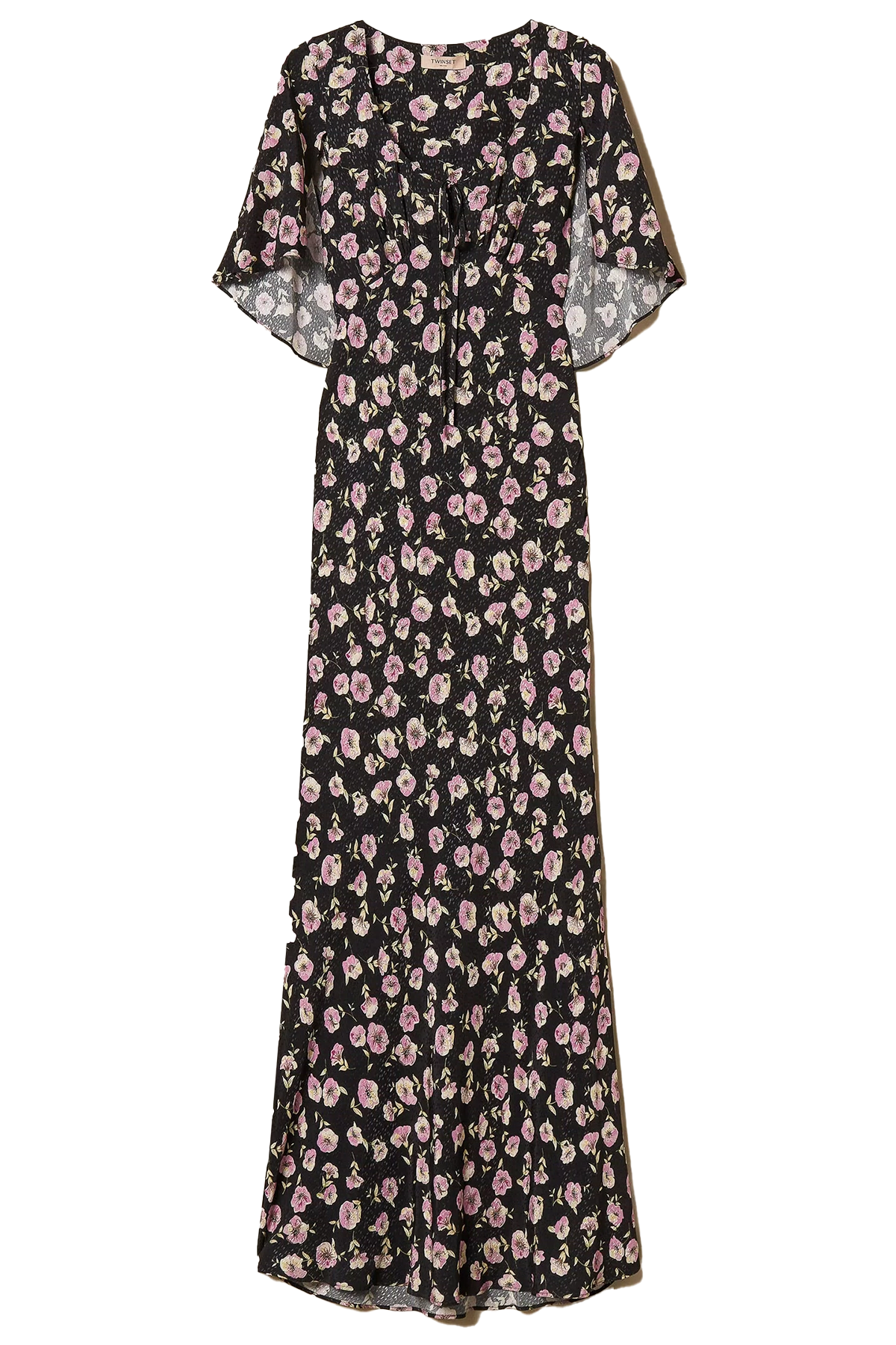 Twin Set Damen Maxikleid mit Blumenprint Schwarz 13409 Bild 1