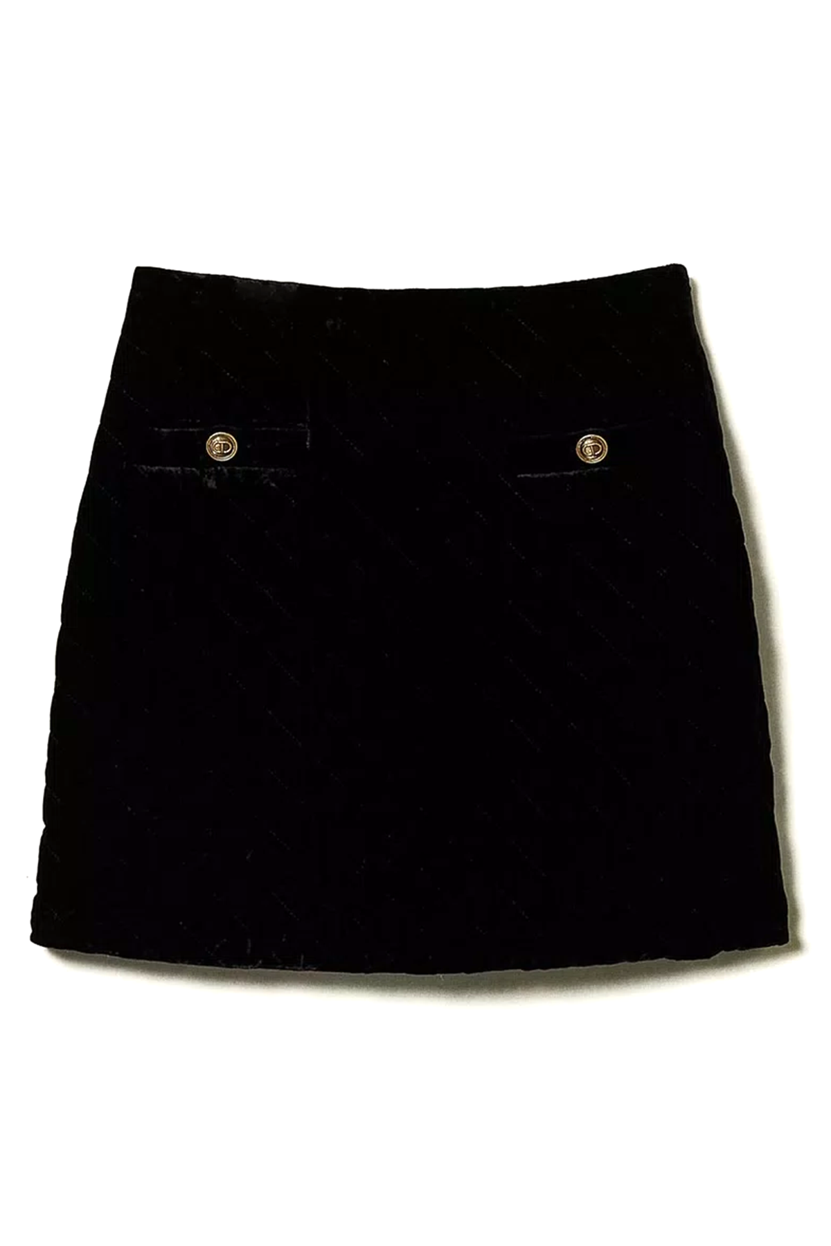 Twin Set Damen Mini-Stepprock aus Samt Schwarz SCHWARZ Bild 1