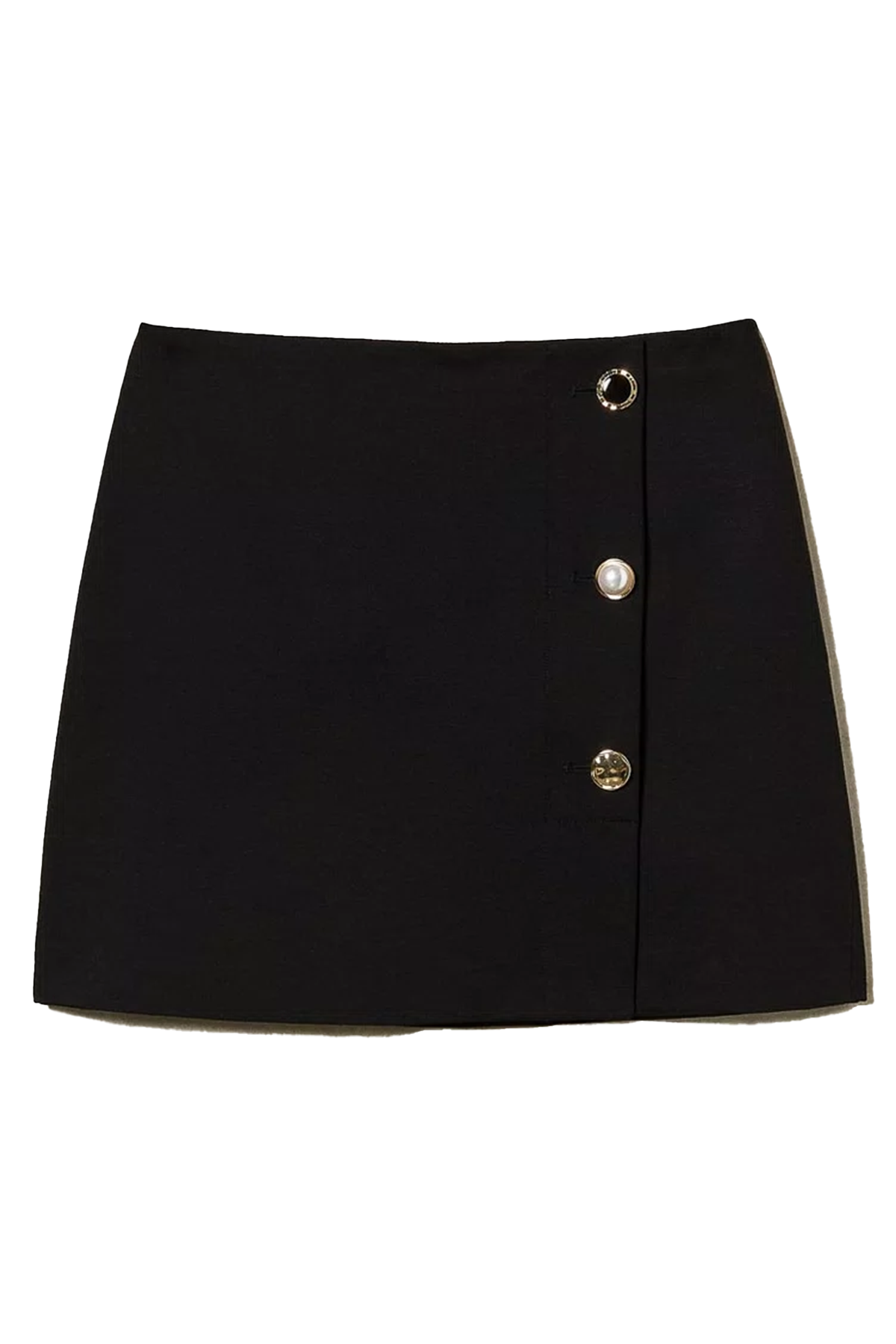 Twin Set Damen Minirock mit Schmuckknöpfen Schwarz SCHWARZ Bild 1