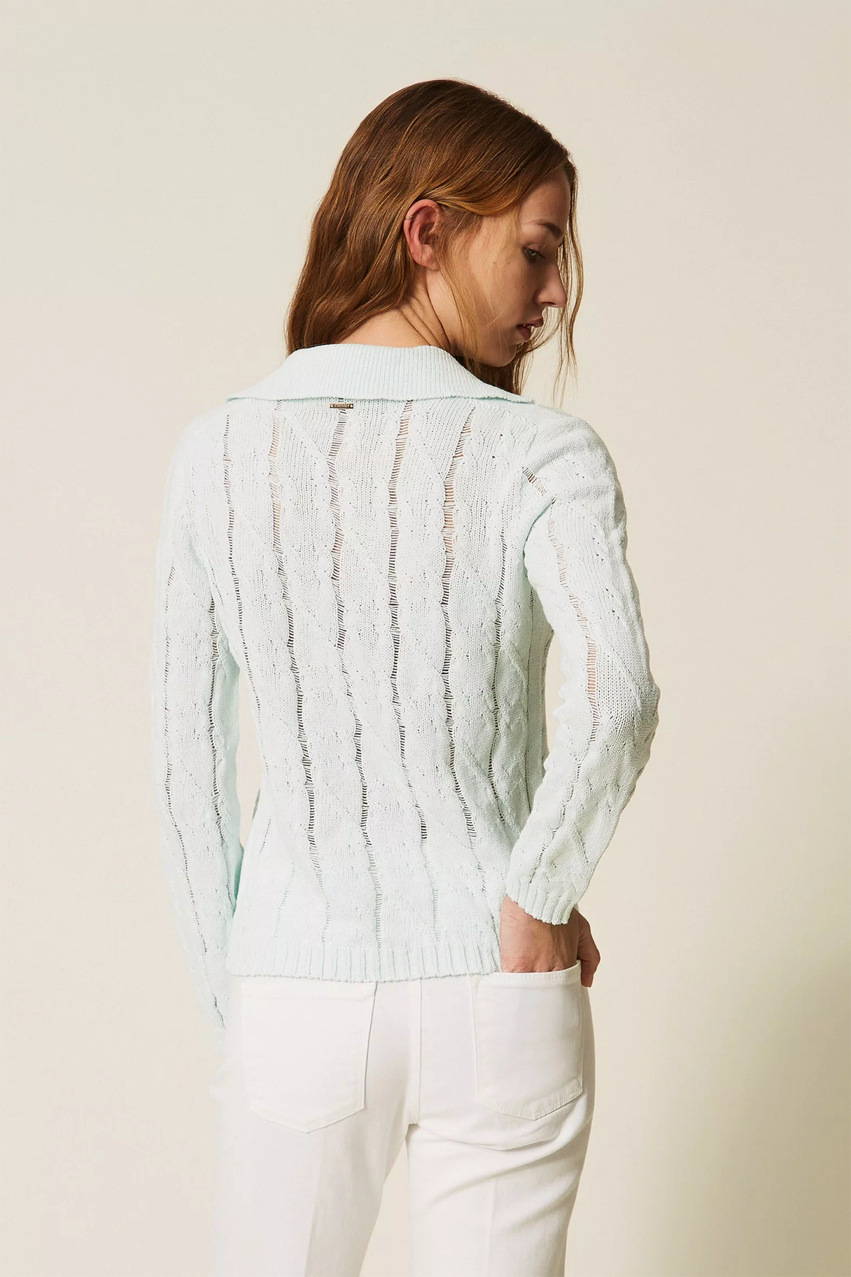 Twin Set Damen Strickpullover Aqua 13162 Bild 3