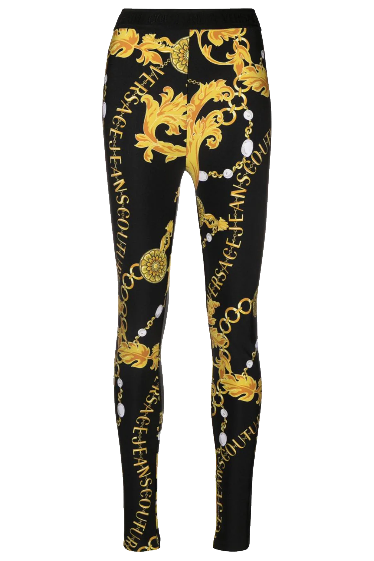 Versace Jeans Couture Damen Chain Couture Leggings Schwarz/Gold SCHWARZ Bild 1