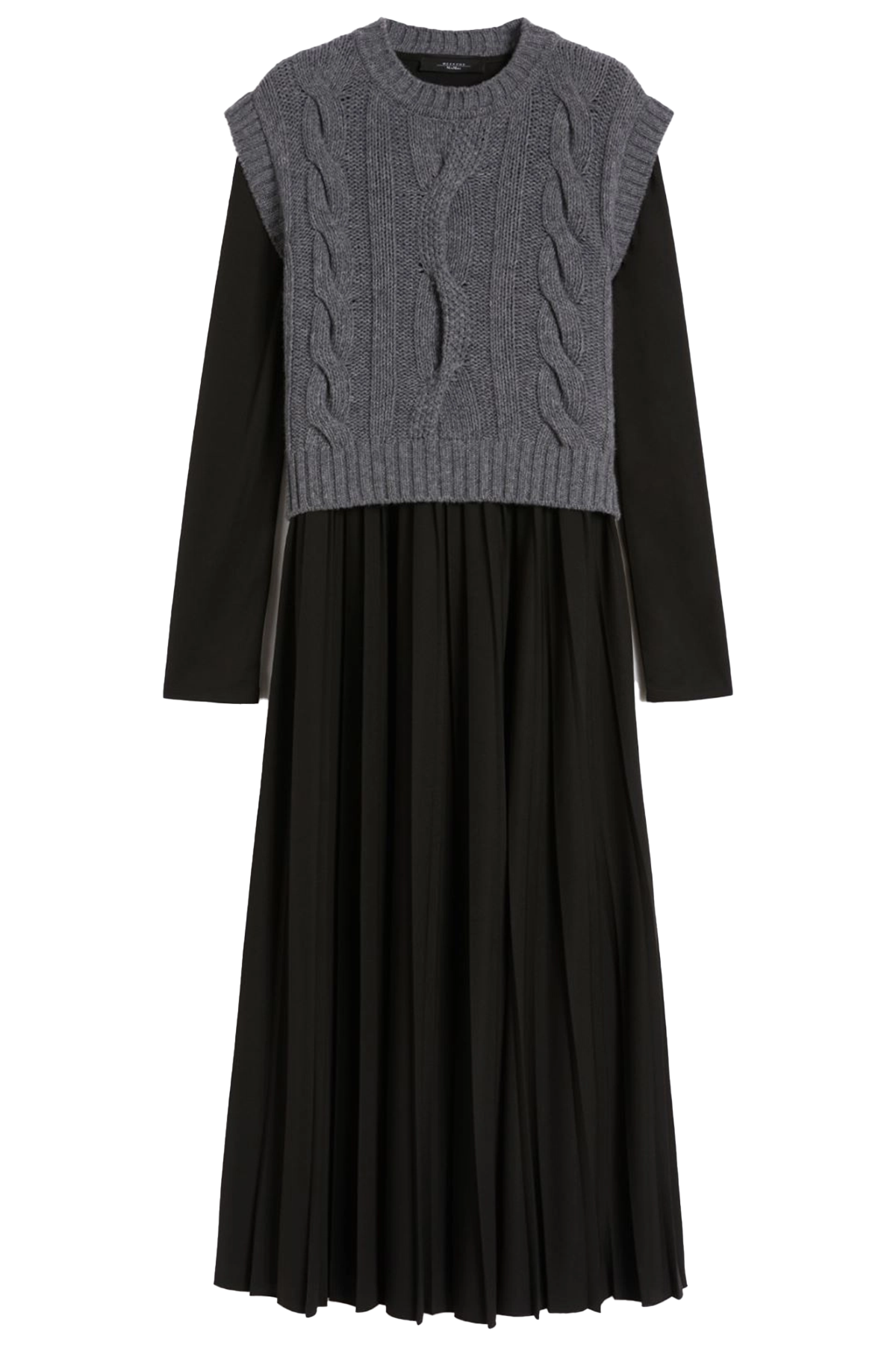 Weekend Max Mara Damen 2-in-1-Kleid aus Jersey und Wollstrick Ebro Schwarz SCHWARZ Bild 1