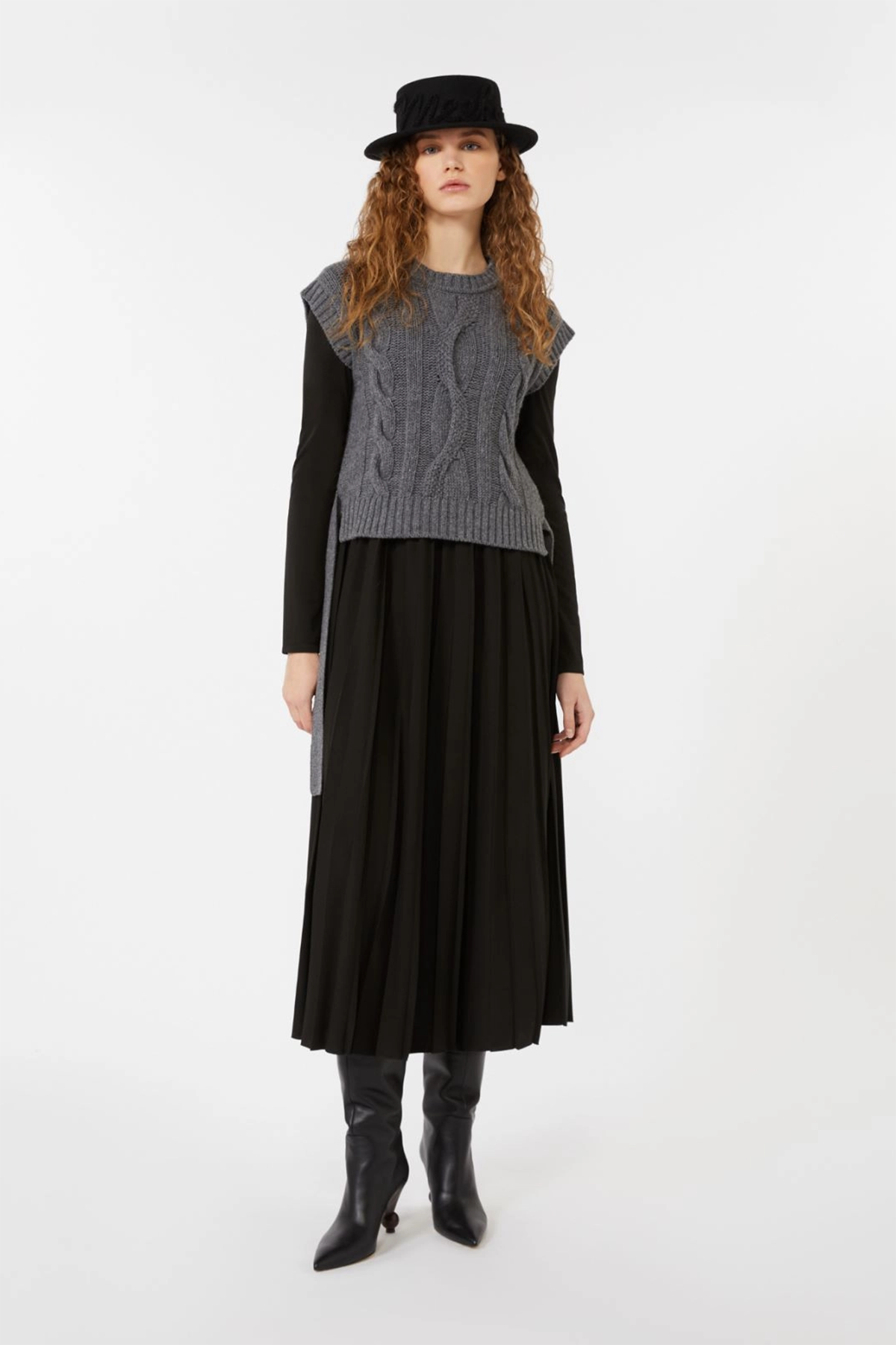 Weekend Max Mara Damen 2-in-1-Kleid aus Jersey und Wollstrick Ebro Schwarz SCHWARZ Bild 2