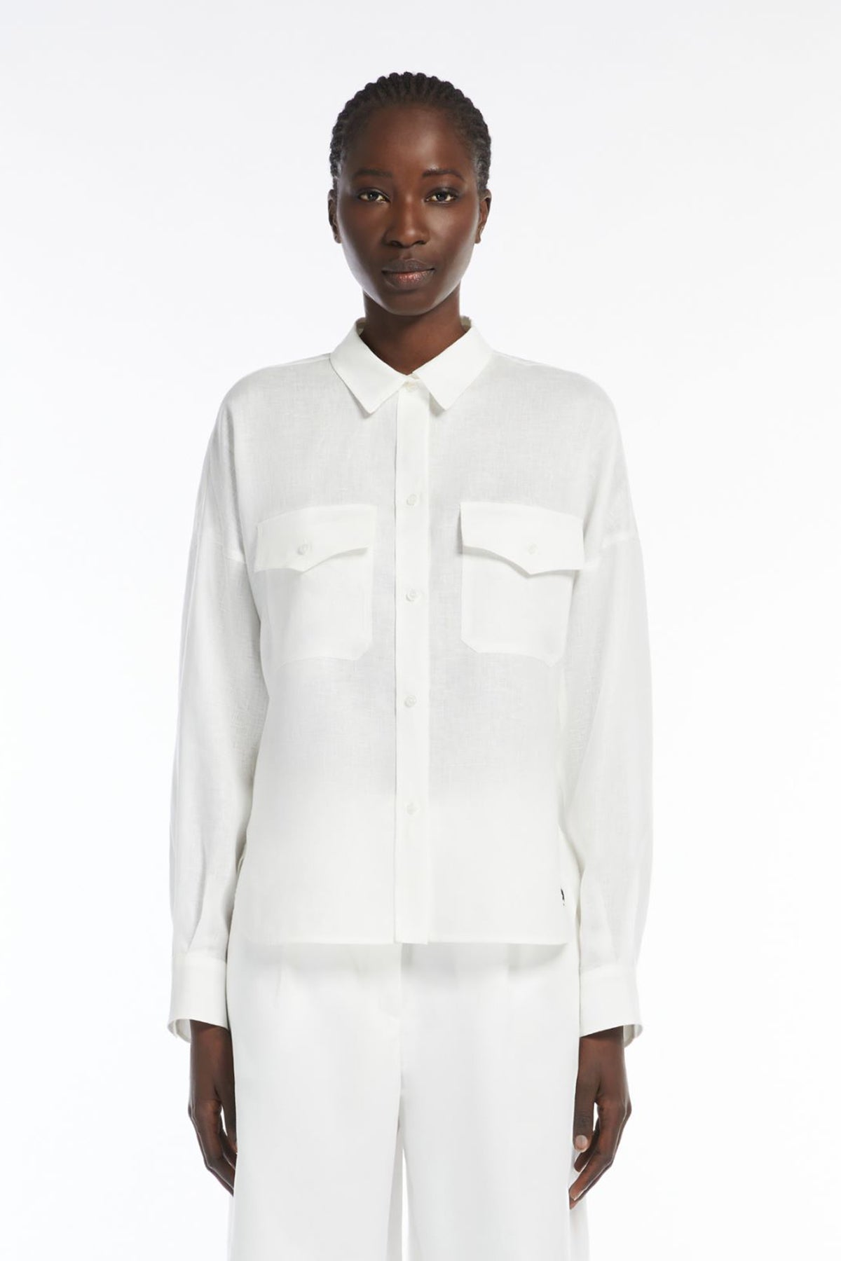 Weekend Max Mara Damen Leinenbluse Spoleto Weiss WEISS Bild 3