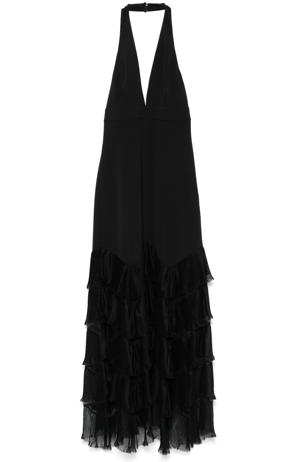 Twin Set Damen Maxi-Neckholderkleid Schwarz