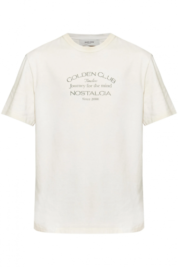Herren T-Shirt mit Slogan-Print Natur-Weiss 