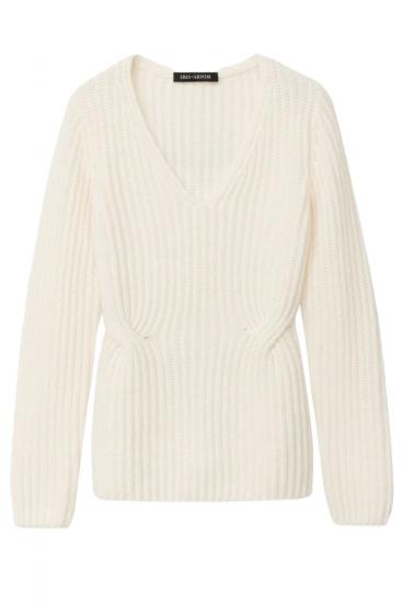 Damen Kaschmirpullover Almandine Ecru 