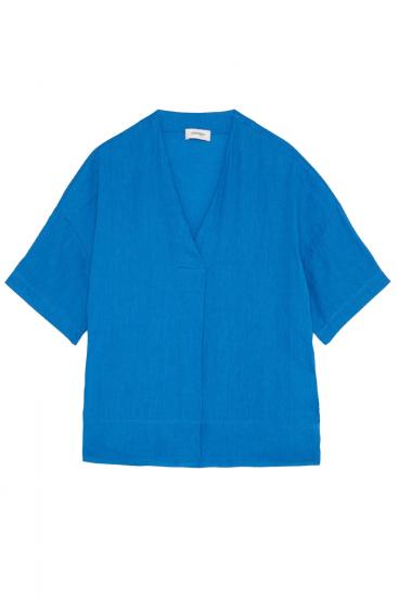 Damen Leinenbluse Blau 