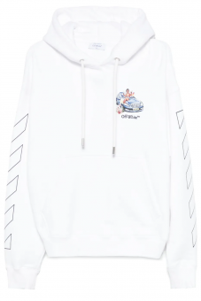 Off-White Herren Fresco Arrow Skate Hoodie Weiss | SAILERstyle
